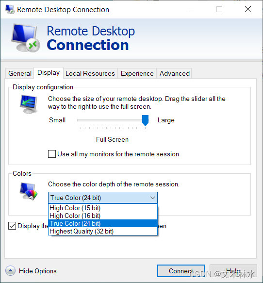 不要使用默认32位色彩